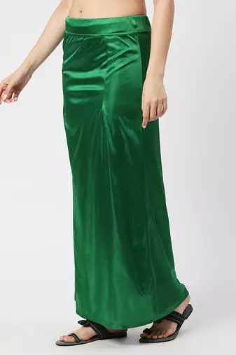 Neckbook Satin Green Color Petticoat
