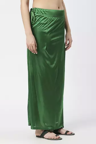 Neckbook Satin Green Color Petticoat