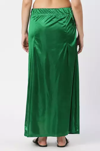 Neckbook Satin Green Color Petticoat