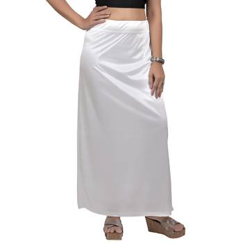 Neckbook Satin White Color Petticoat 1