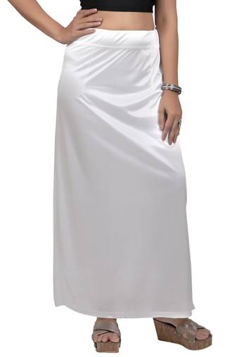 Neckbook Satin White Color Petticoat