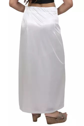 Neckbook Satin White Color Petticoat
