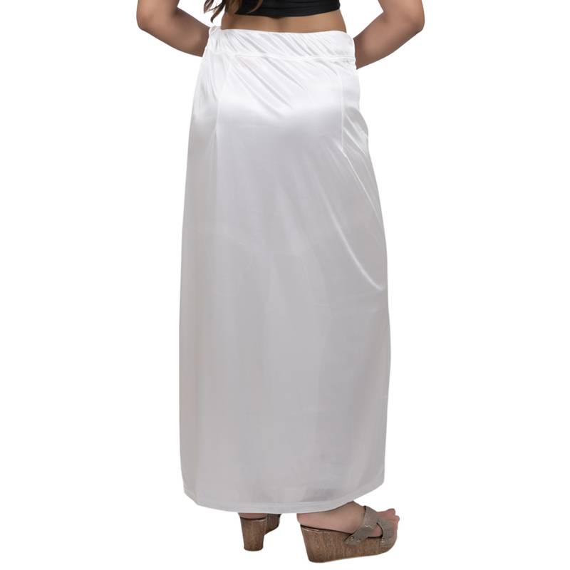 Neckbook Satin White Color Petticoat