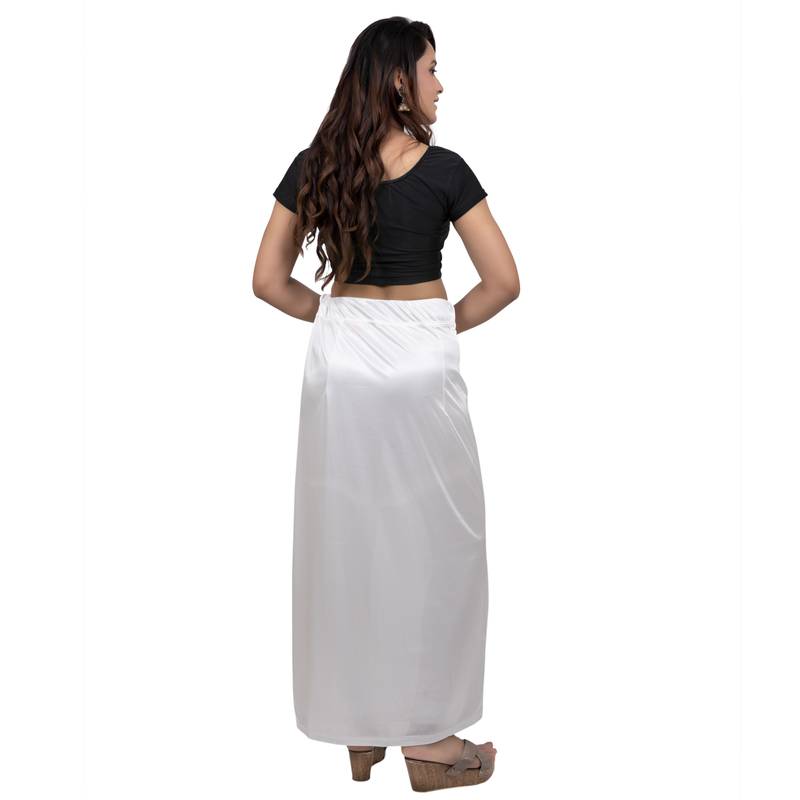 Neckbook Satin White Color Petticoat
