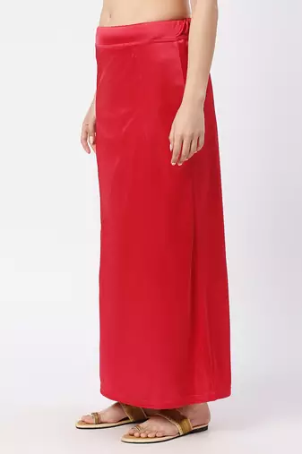 Neckbook Satin Maroon Color Petticoat