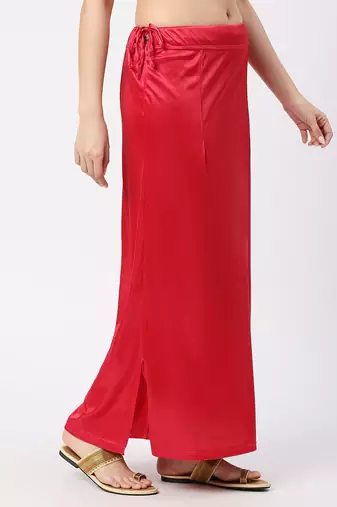 Neckbook Satin Maroon Color Petticoat