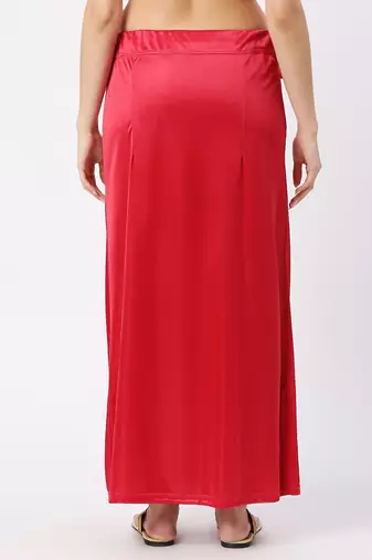 Neckbook Satin Maroon Color Petticoat