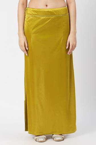 Neckbook Satin Mhendi Green Color Petticoat