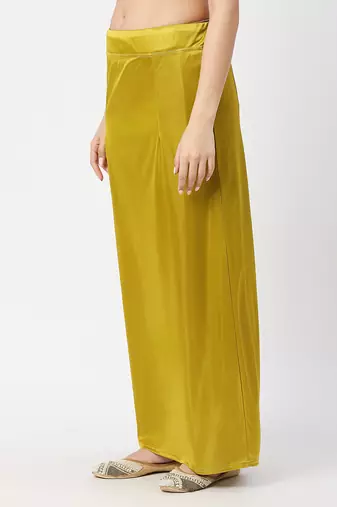 Neckbook Satin Mhendi Green Color Petticoat