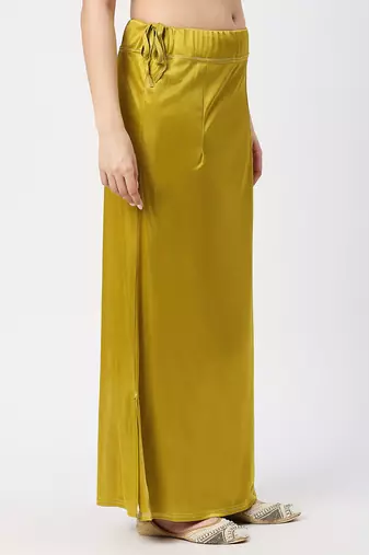 Neckbook Satin Mhendi Green Color Petticoat