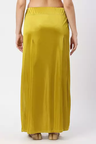 Neckbook Satin Mhendi Green Color Petticoat