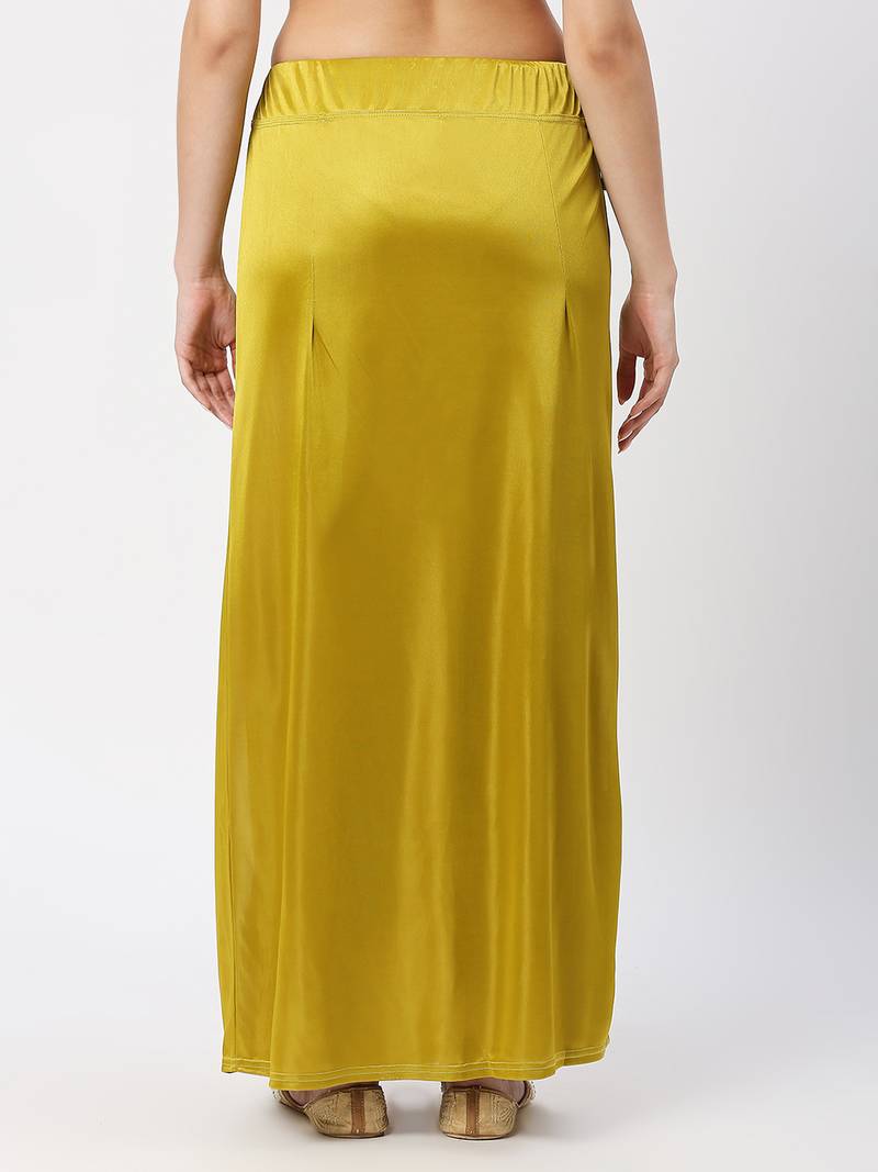 Neckbook Satin Mhendi Green Color Petticoat