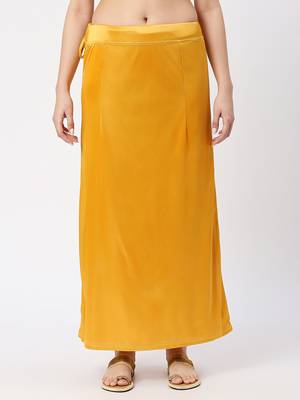 Neckbook Satin Yellow Color Petticoat 1
