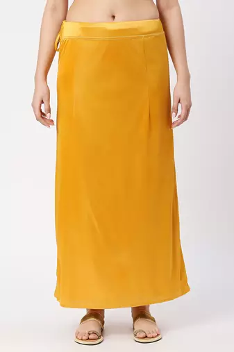 Neckbook Satin Yellow Color Petticoat