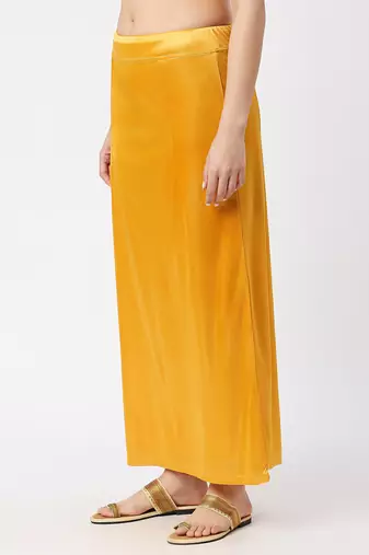 Neckbook Satin Yellow Color Petticoat