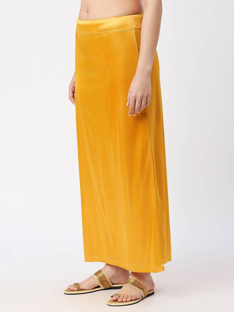Neckbook Satin Yellow Color Petticoat