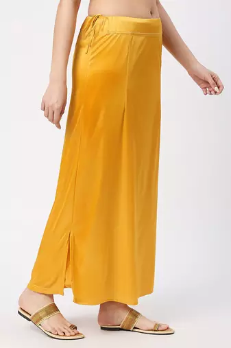 Neckbook Satin Yellow Color Petticoat