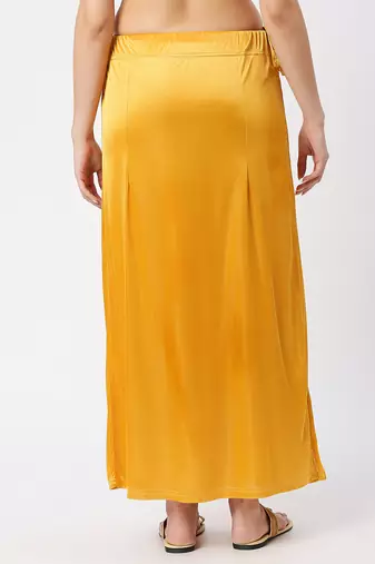 Neckbook Satin Yellow Color Petticoat