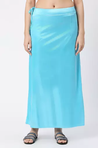 Neckbook Satin Sky Blue Color Petticoat