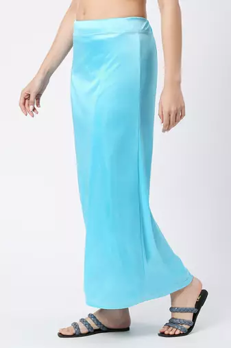 Neckbook Satin Sky Blue Color Petticoat