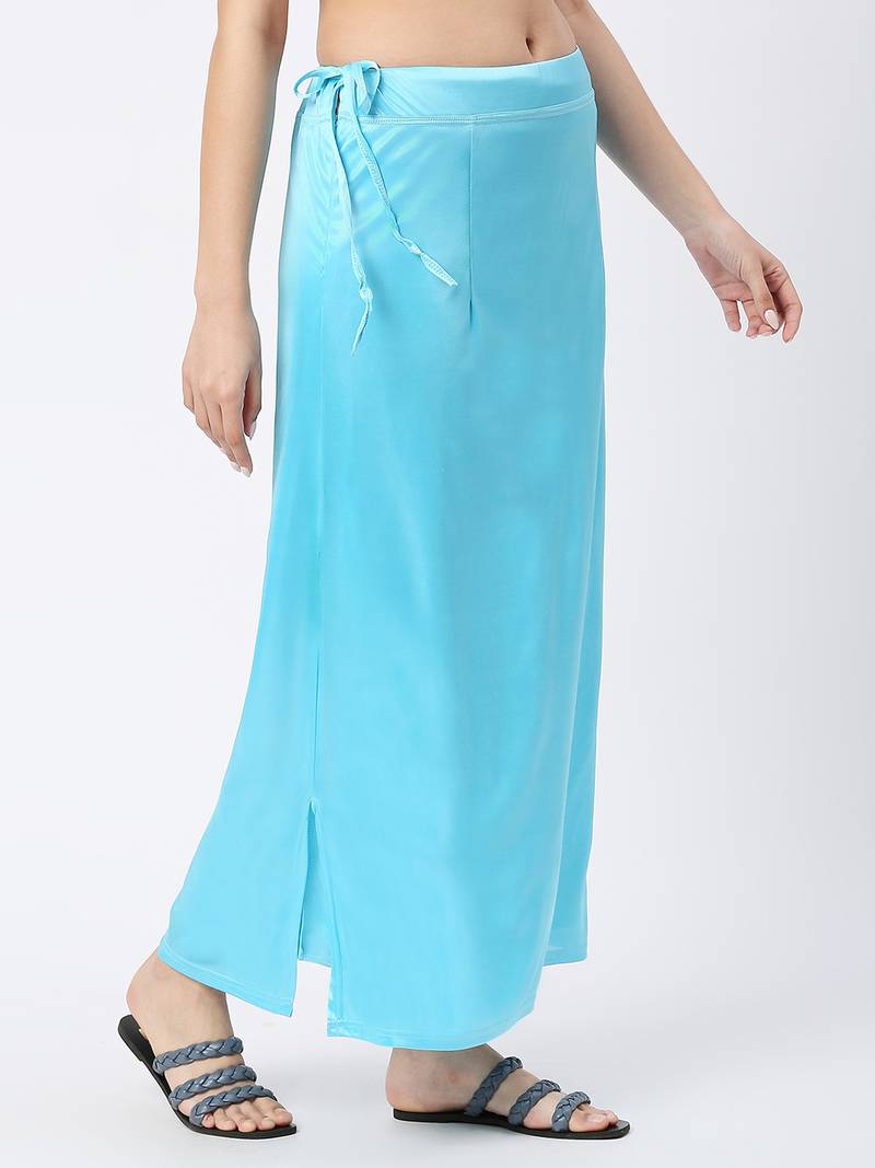 Neckbook Satin Sky Blue Color Petticoat