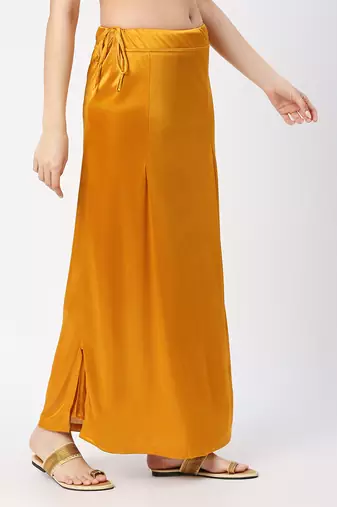 Neckbook Satin Mustard Color Petticoat
