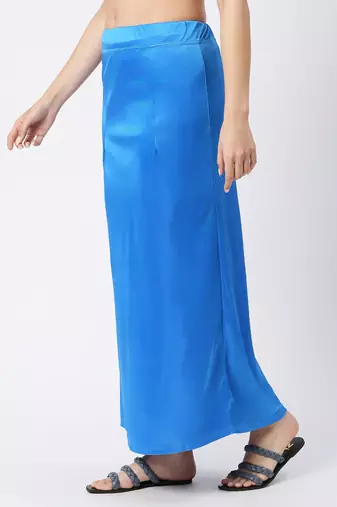 Neckbook Satin Blue Color Petticoat