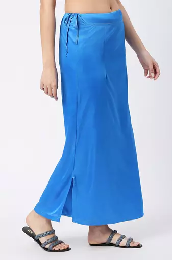 Neckbook Satin Blue Color Petticoat