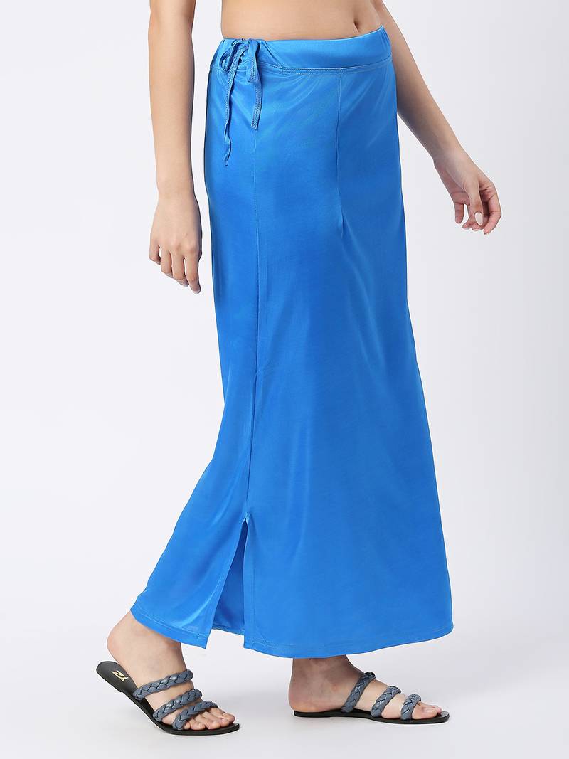 Neckbook Satin Blue Color Petticoat