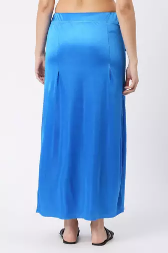 Neckbook Satin Blue Color Petticoat