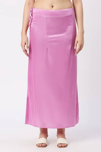 Neckbook Satin Light Purple Color Petticoat