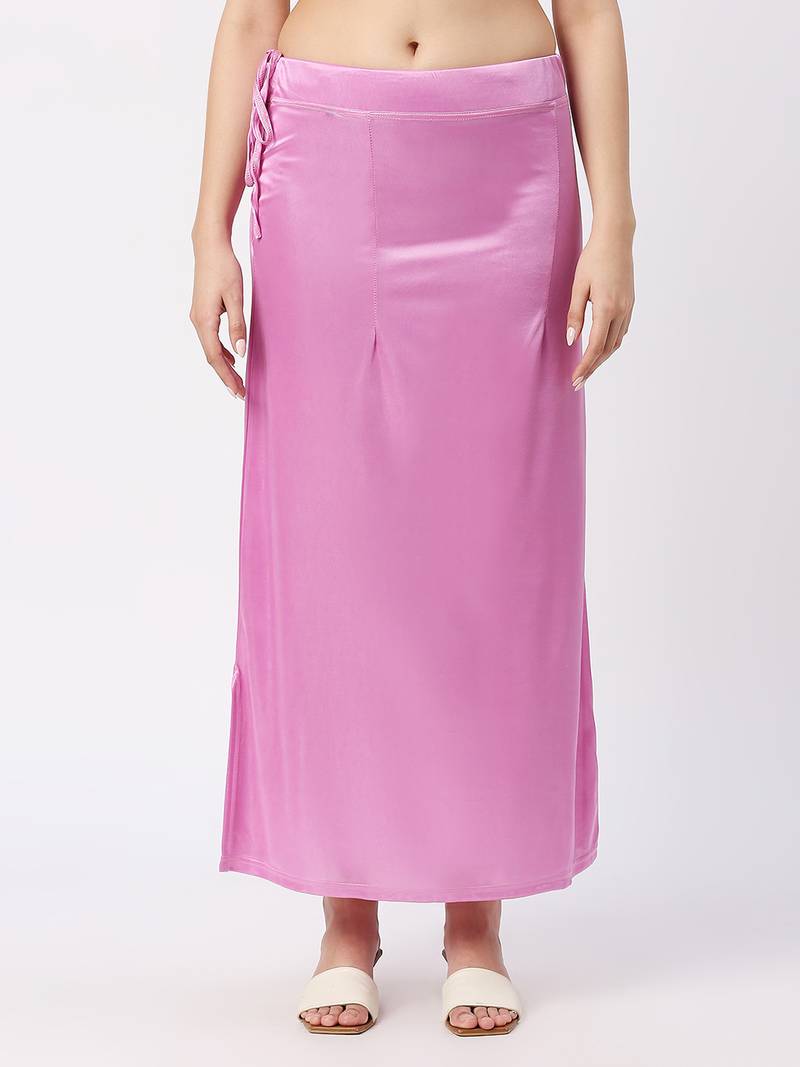 Neckbook Satin Light Purple Color Petticoat