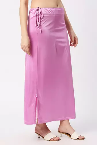 Neckbook Satin Light Purple Color Petticoat