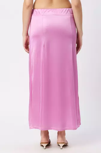 Neckbook Satin Light Purple Color Petticoat
