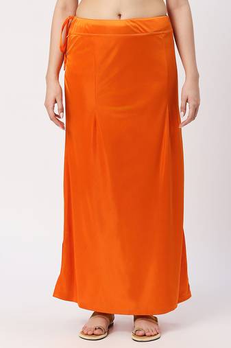 Neckbook Satin Orange Color Petticoat