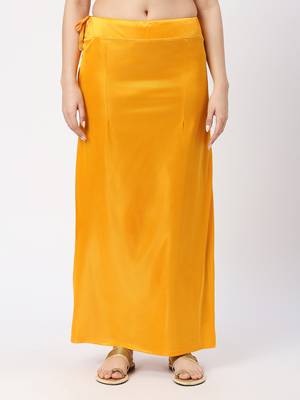 Neckbook Satin Yellow Color Petticoat 1