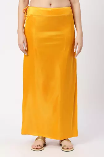 Neckbook Satin Yellow Color Petticoat