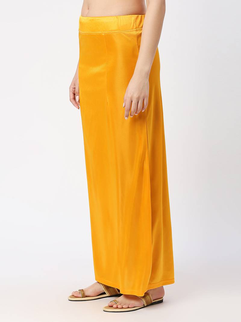 Neckbook Satin Yellow Color Petticoat