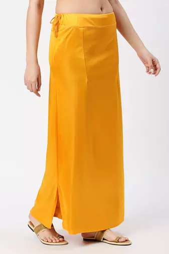 Neckbook Satin Yellow Color Petticoat