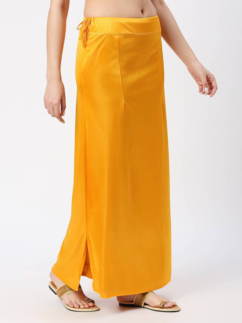 Neckbook Satin Yellow Color Petticoat