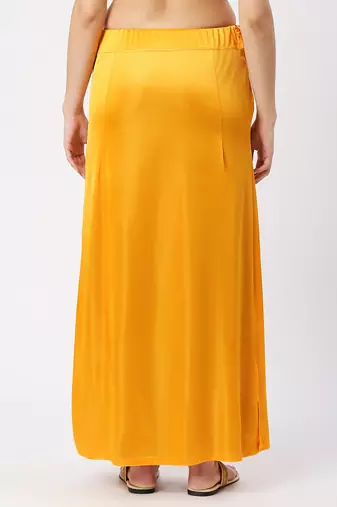 Neckbook Satin Yellow Color Petticoat