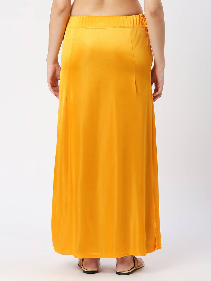 Neckbook Satin Yellow Color Petticoat