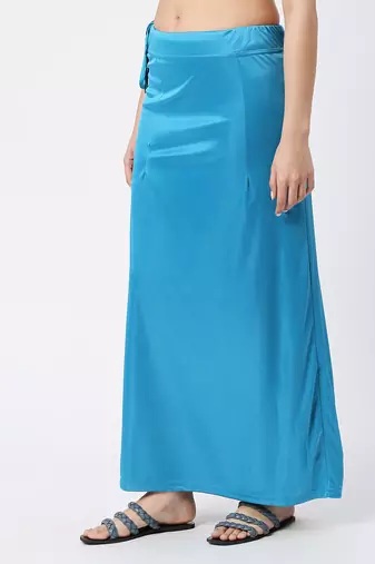Neckbook Satin Rama Blue Color Petticoat