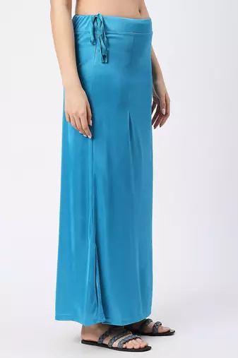 Neckbook Satin Rama Blue Color Petticoat