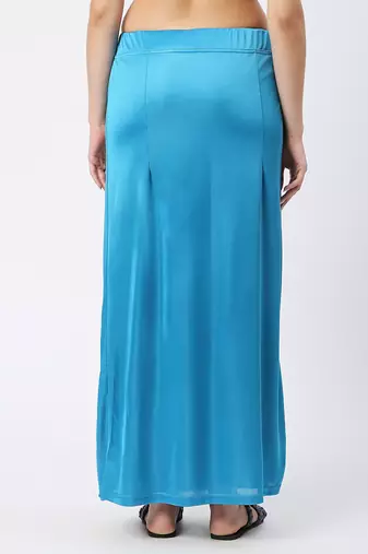 Neckbook Satin Rama Blue Color Petticoat