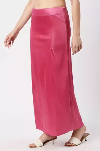 Neckbook Satin Rama Green Color Petticoat