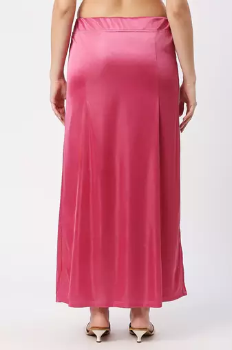 Neckbook Satin Rama Green Color Petticoat