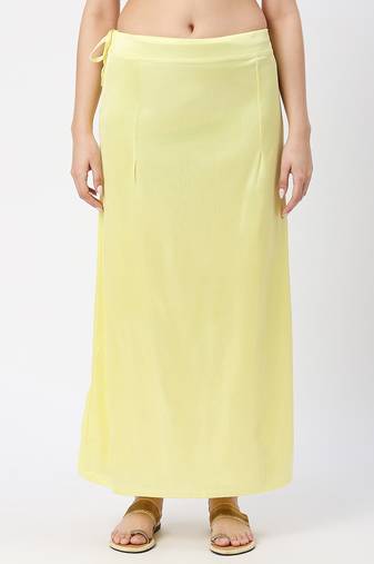 Neckbook Satin Yellow Color Petticoat