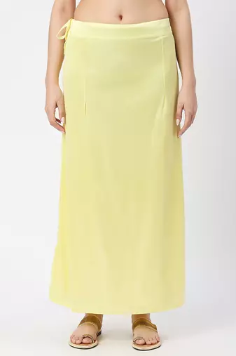 Neckbook Satin Yellow Color Petticoat