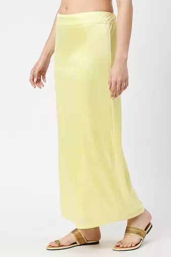 Neckbook Satin Yellow Color Petticoat